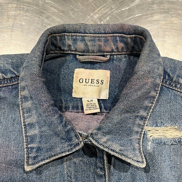 Vintage Guess Embroidered Art Denim Jacket (Women’s Size S) - Picture 5 of 9